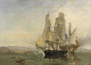 Clarkson Frederick Stanfield Action and Capture of the Spanish Xebeque Frigate El Gamo USA oil painting artist